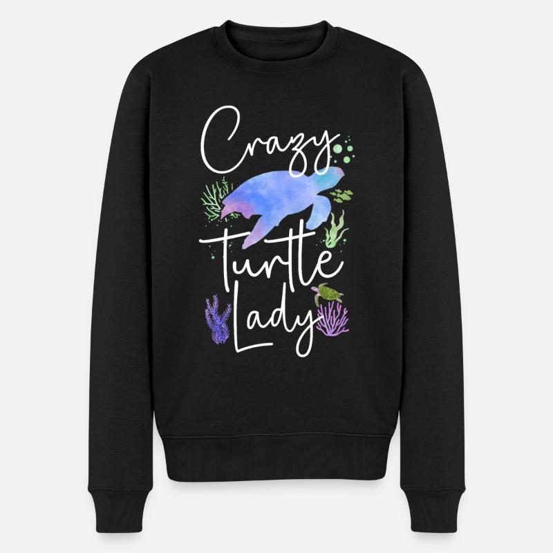 Sea Turtle Tortoise Watercolor - Männer Premium Bio Pullover - Schwarz