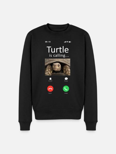 Havskildpadde skildpadde telefon display - Økologisk premium-sweatshirt til mænd - sort
