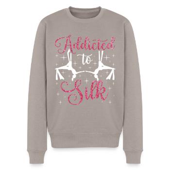 Aerial Silk Akrobatik Circus Aerialist - Männer Premium Bio Pullover - Taupe - Vorne - Nico (187cm)