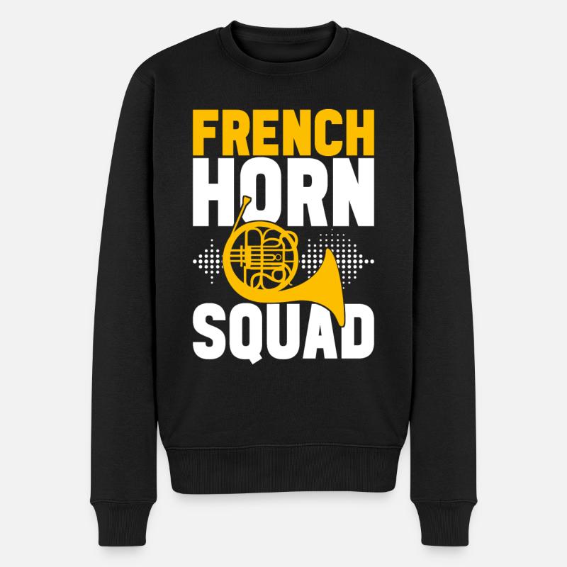 Horn Blechblasinstrument - Männer Premium Bio Pullover - Schwarz