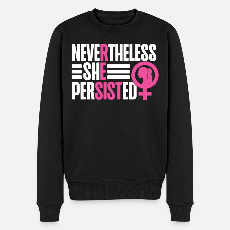 Feminist Nevertheless She - Männer Premium Bio Pullover - Schwarz