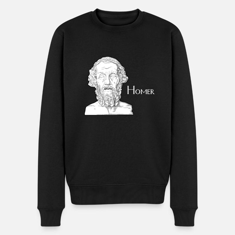 Homer - Männer Premium Bio Pullover - Schwarz