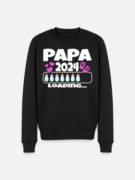 Father-to-be - Dad 2024 loading - Men's Premium Organic Jumper - black