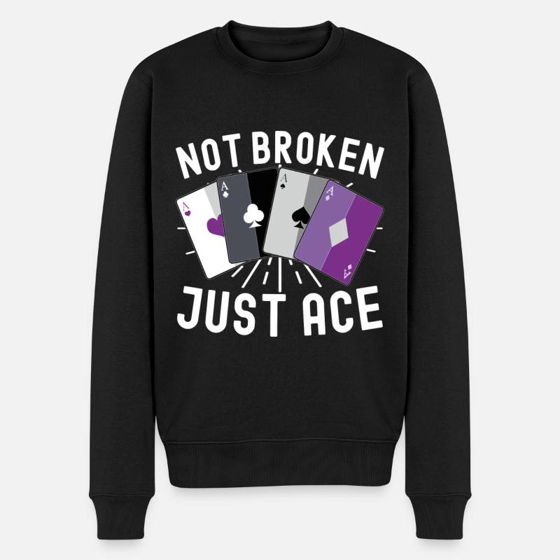 Asexuel Ace - Männer Premium Bio Pullover - Schwarz