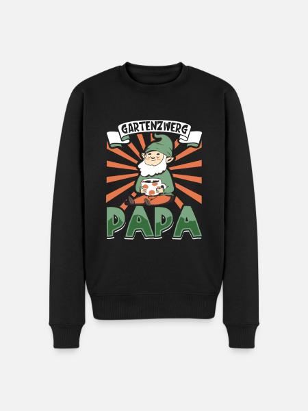 Gartenzwerg Papa - Männer Premium Bio Pullover - Schwarz