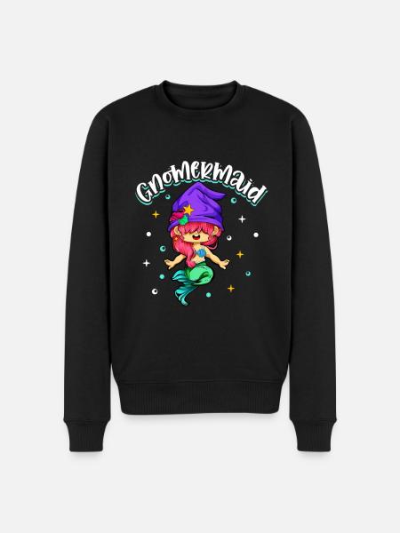 Gnome Mermaid - Garden Gnome - Men's Premium Organic Jumper - black