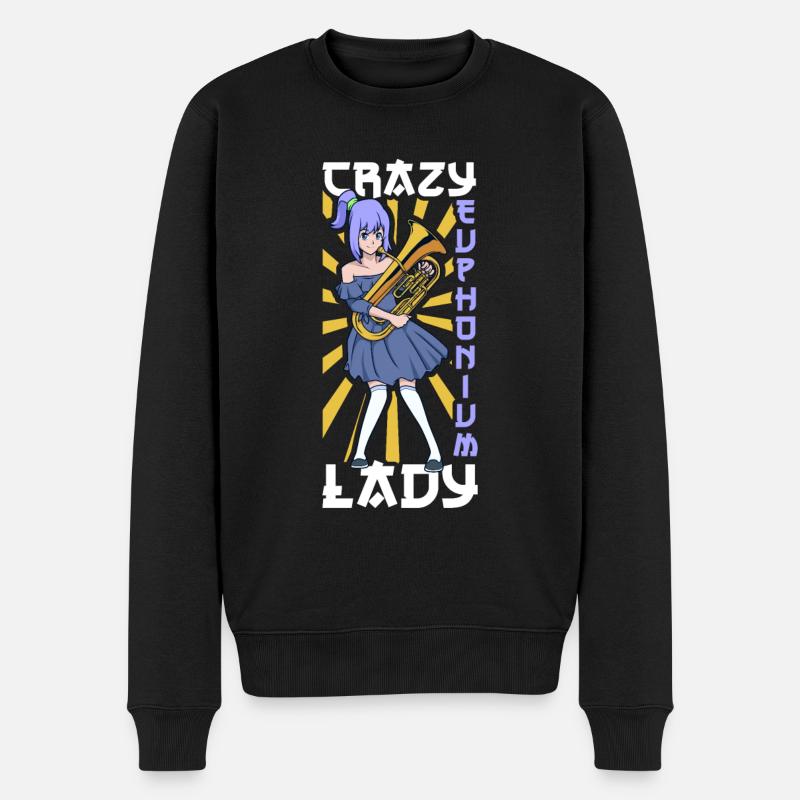 Crazy Euphonium Lady - Euphonium - Men's Premium Organic Jumper - black