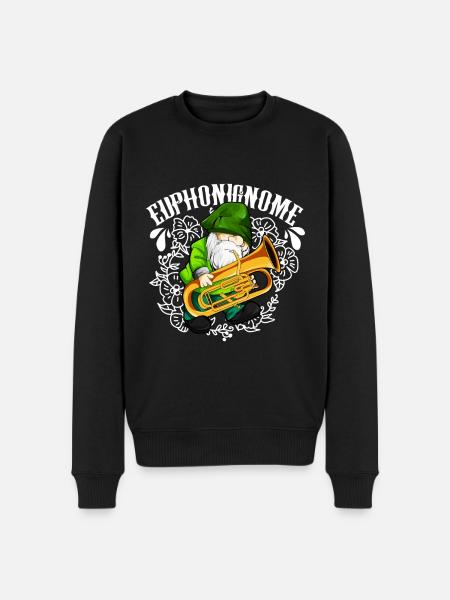 Euphonignome - Gartenzwerg mit Euphonium - Männer Premium Bio Pullover - Schwarz