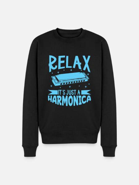 It's just a harmonica - Men's Premium Organic Jumper - black