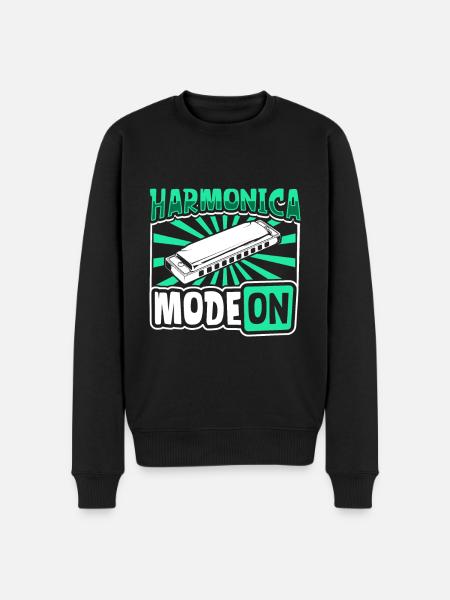 Mode Harmonica activé - Harmonica - Pull Premium bio Homme - noir