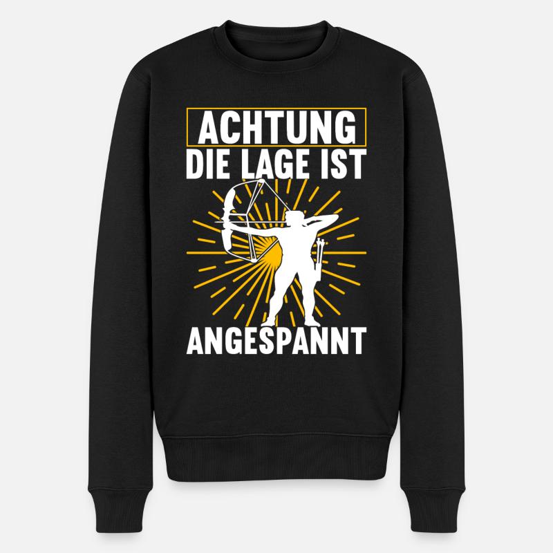 Bogenschießen Bogenschütze - Männer Premium Bio Pullover - Schwarz