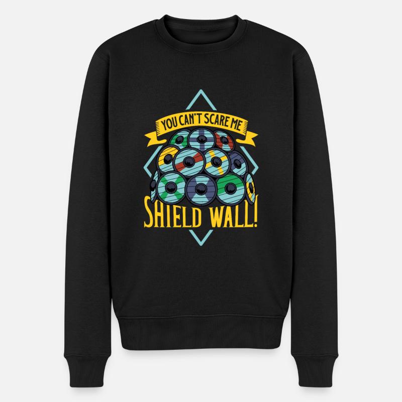 Du kannst mich nicht erschrecken - Schildwall - Männer Premium Bio Pullover - Schwarz