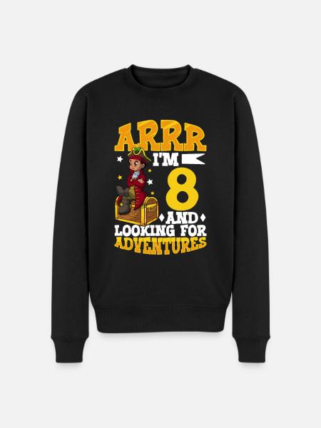 I'm 8 - Young Pirate - Men's Premium Organic Jumper - black