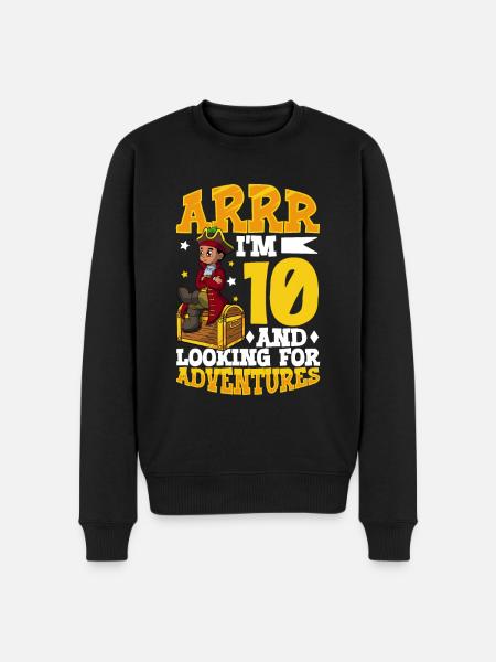 I'm 10 - Young Pirate - Men's Premium Organic Jumper - black