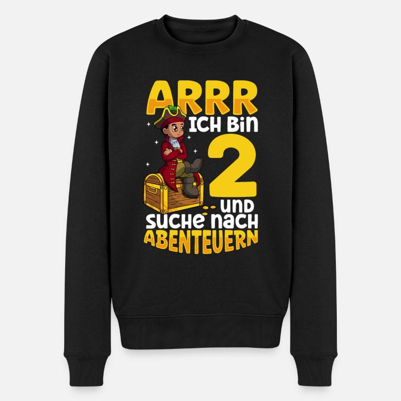 Ich bin 2 - Jungen Pirat - Männer Premium Bio Pullover - Schwarz