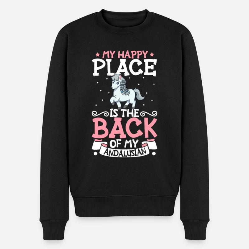 Mein Lieblingsplatz - Andalusian - Männer Premium Bio Pullover - Schwarz