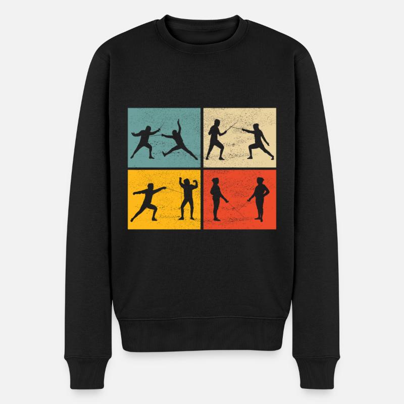 Fechten Fechtsport - Männer Premium Bio Pullover - Schwarz