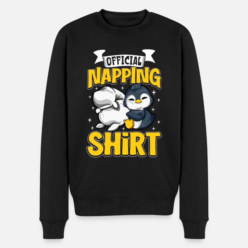 Offizielles Schlafshirt Pinguin - Männer Premium Bio Pullover - Schwarz