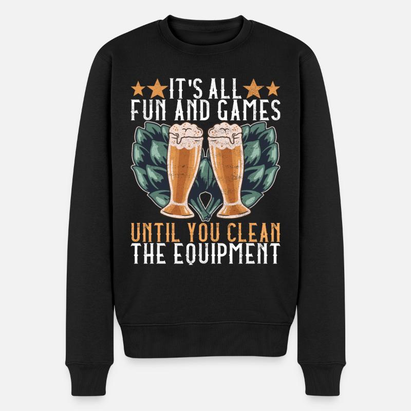 Bierbrauer Bier Brauen - Männer Premium Bio Pullover - Schwarz