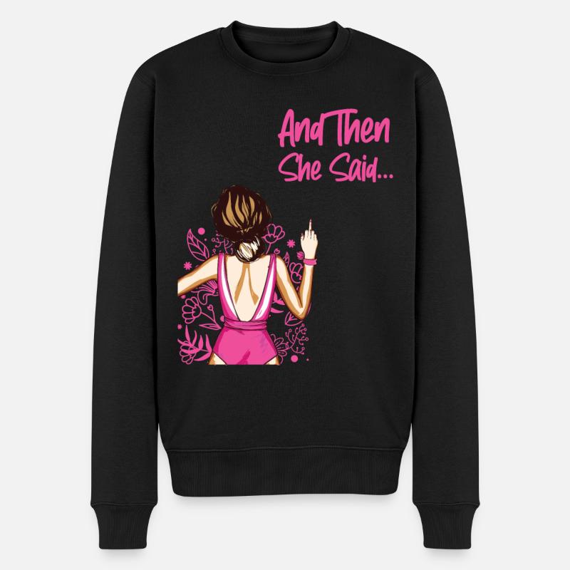 Happy Divorce Party And Then She - Männer Premium Bio Pullover - Schwarz