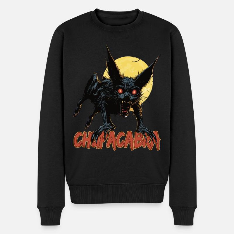 Mythisches Monster – Kryptisches Monster - Männer Premium Bio Pullover - Schwarz