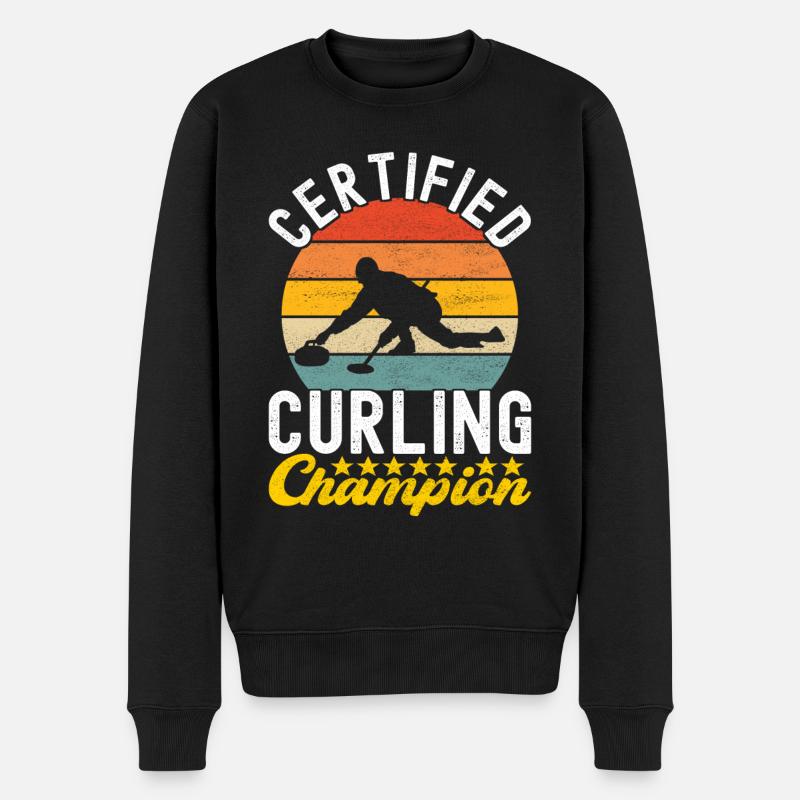 Joueurs de curling - Pull Premium bio Homme - noir