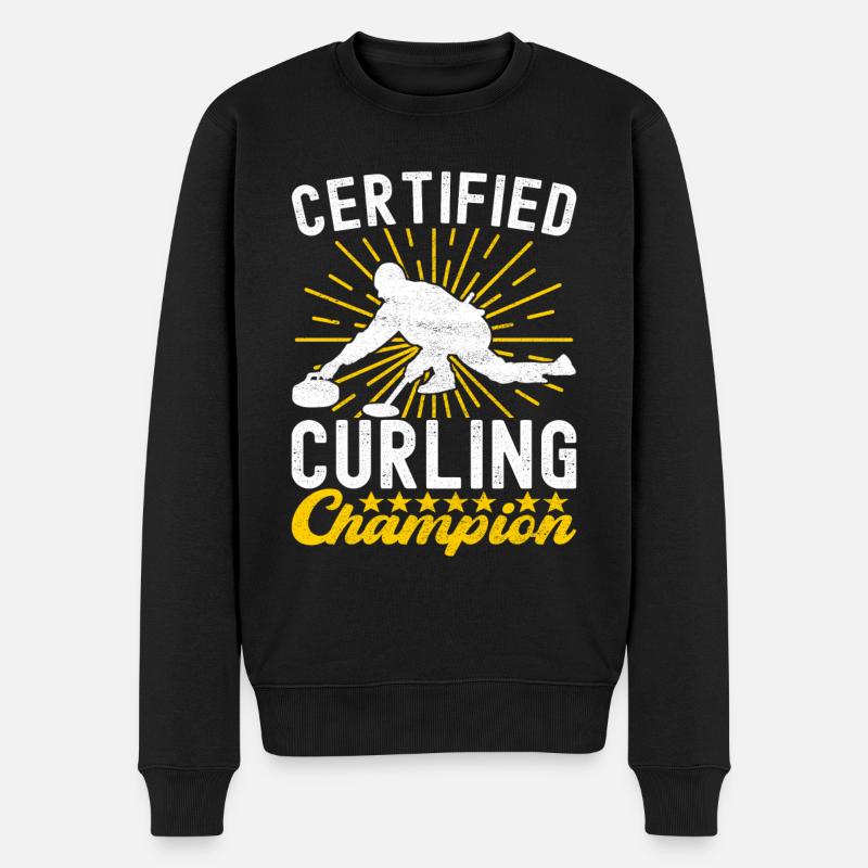 Joueurs de curling - Pull Premium bio Homme - noir