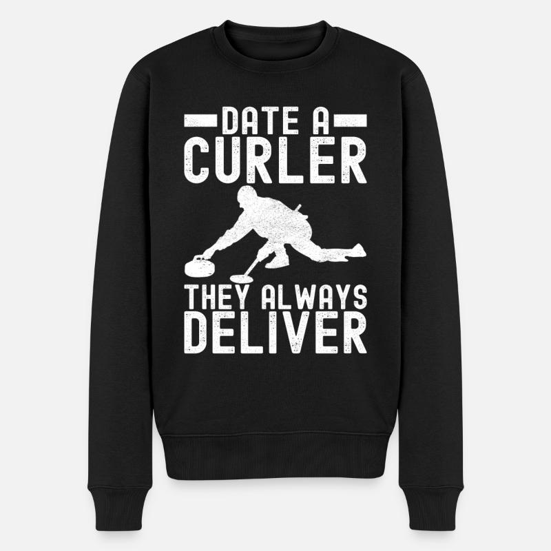 Curling Curlingspieler - Männer Premium Bio Pullover - Schwarz