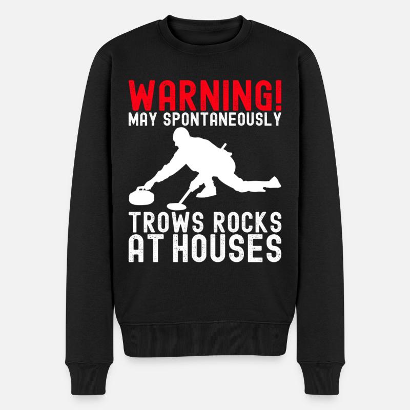 Joueurs de curling - Pull Premium bio Homme - noir