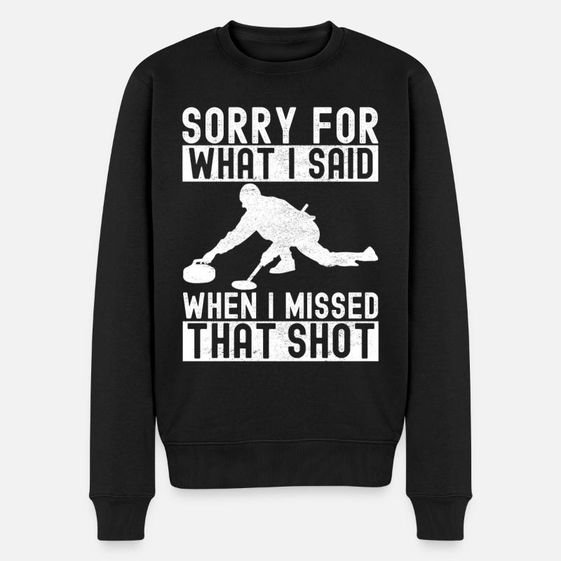 Joueurs de curling - Pull Premium bio Homme - noir