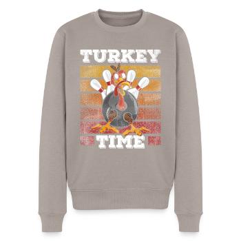 Thanksgiving Bowl Bowler Strike Pin Sport Bowling - Männer Premium Bio Pullover - Taupe - Vorne - Nico (187cm)