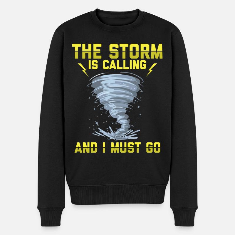 Sturmjäger Shirts | Unwetter Sturm Blitz Geschenke - Männer Premium Bio Pullover - Schwarz