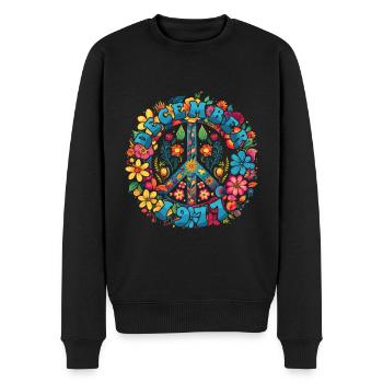 Flower Power Hippie Birthday - December 1977 - Men's Premium Organic Jumper - black - Front - Nico (187cm)