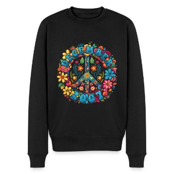 Flower Power Hippie Birthday - December 2007 - Men's Premium Organic Jumper - black - Front - Nico (187cm)