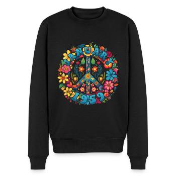 Flower Power Hippie Birthday - January 1959 - Men's Premium Organic Jumper - black - Front - Nico (187cm)