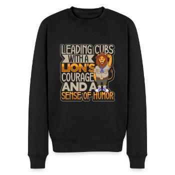Löwe - Pfadfinder Ausbilder - Männer Premium Bio Pullover - Schwarz - Vorne - Nico (187cm)