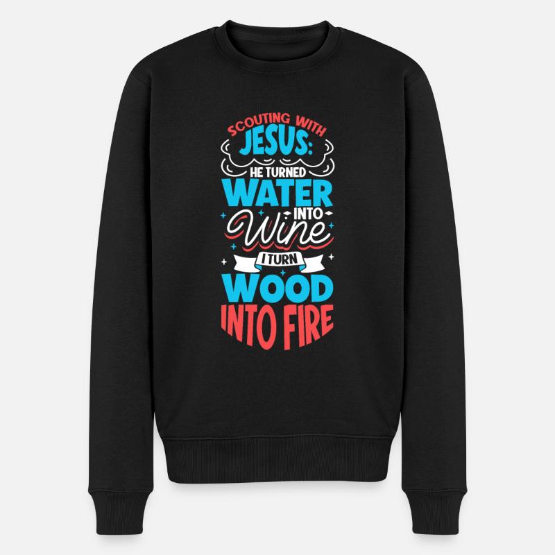Jésus et les scouts - Pull Premium bio Homme - noir
