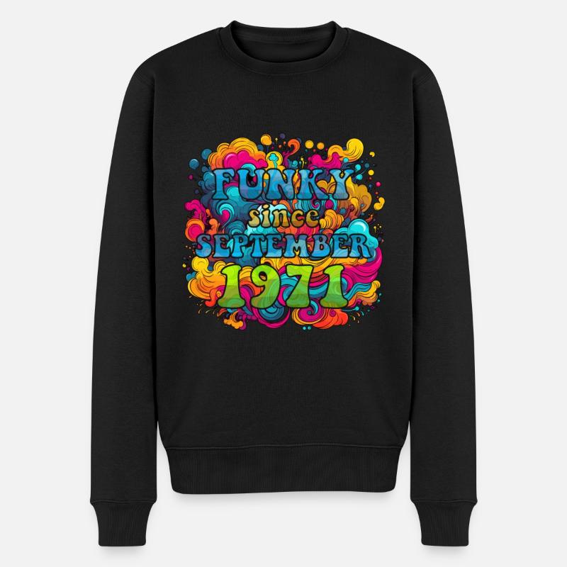 Funky Birthday: Septembre 1971 - Psychadelic - Pull Premium bio Homme - noir