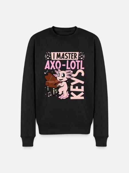 Axolotl on piano - Men's Premium Organic Jumper - black