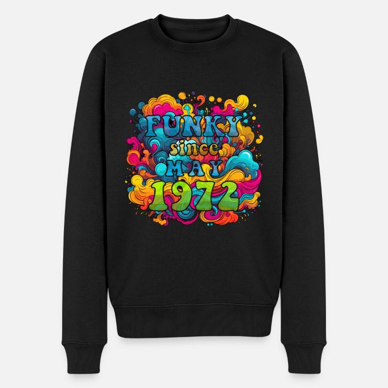 Funky Birthday: Mai 1972 - Psychadelic - Pull Premium bio Homme - noir