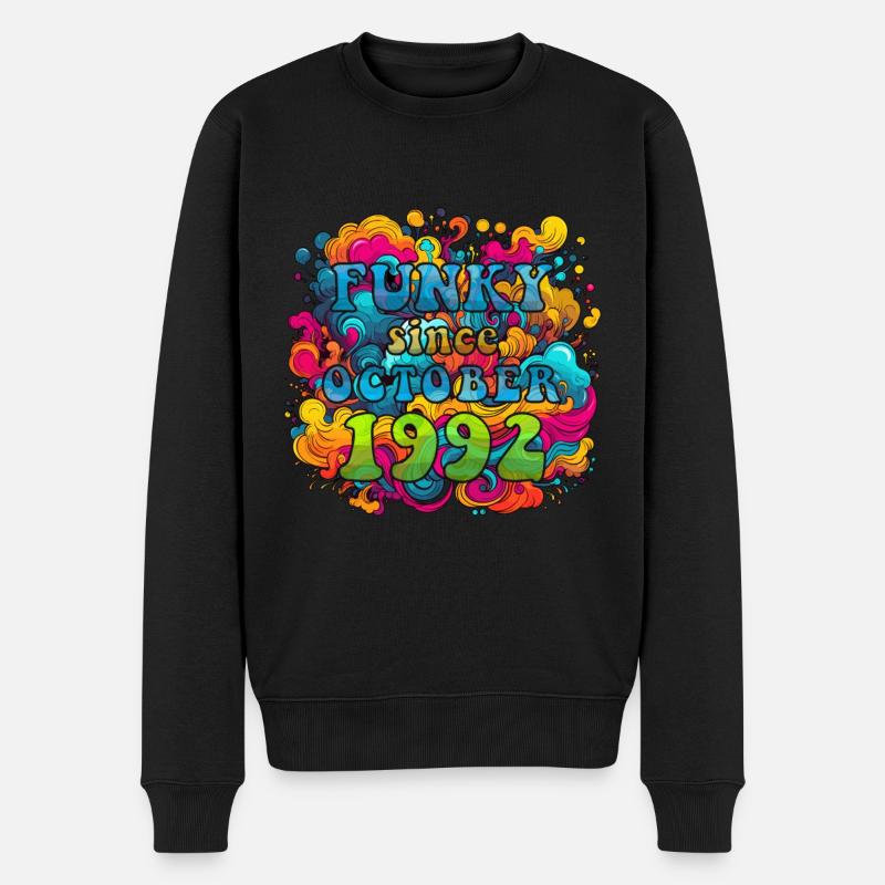 Funky Birthday: Octobre 1992 - Psychadelic - Pull Premium bio Homme - noir