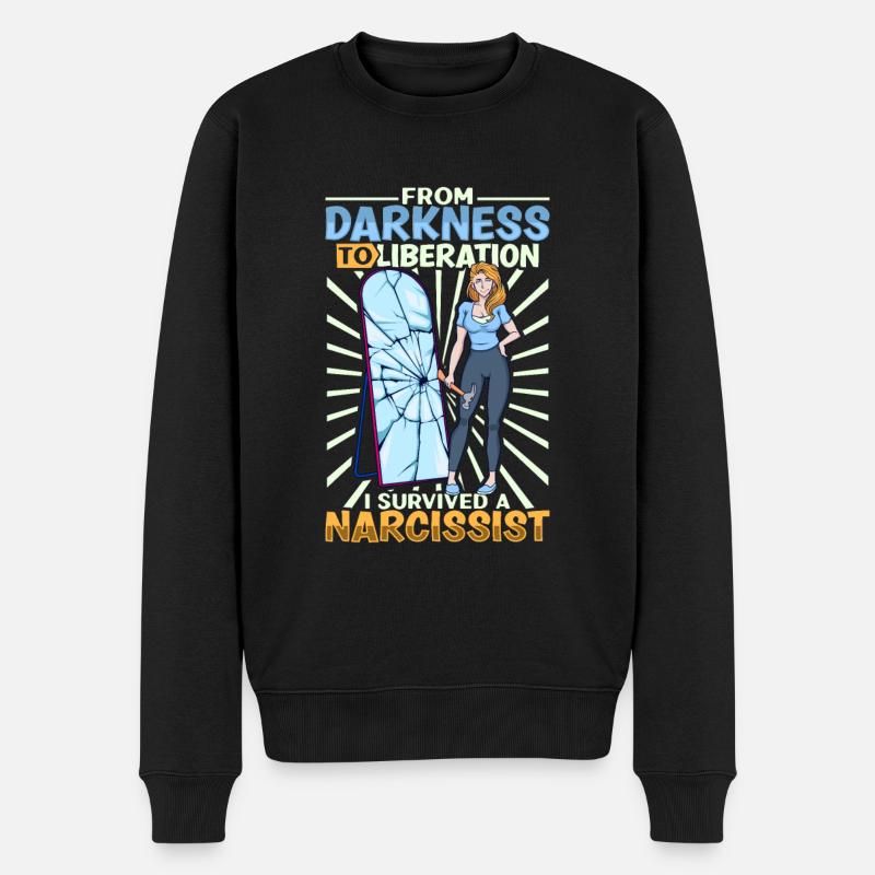 Endlich frei - Narzissmus-Überlebender - Männer Premium Bio Pullover - Schwarz