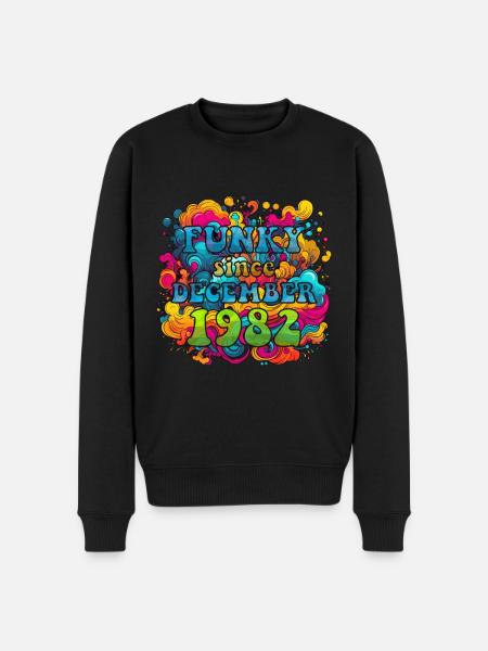 Funky Birthday: December 1982 - Psychadelic - Men's Premium Organic Jumper - black