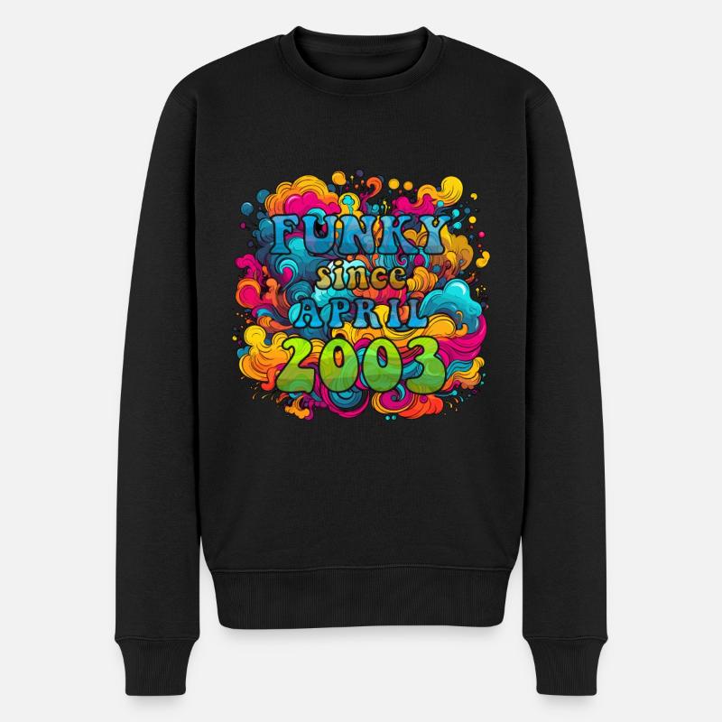 Funky Birthday: Avril 2003 - Psychadelic - Pull Premium bio Homme - noir