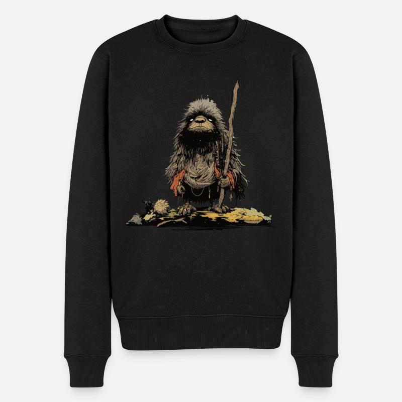 Mythisches Monster - Kryptides Monster - Funny - Männer Premium Bio Pullover - Schwarz