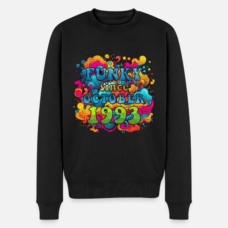 Funky Birthday: Octobre 1993 - Psychadelic - Pull Premium bio Homme - noir