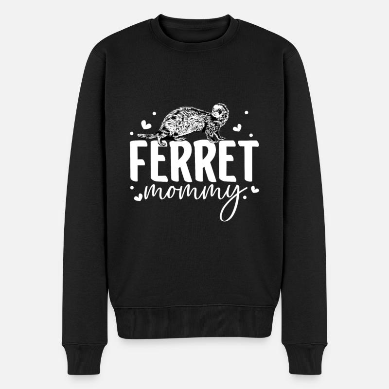 Frettchenbesitzer - Frettchen Mama - Männer Premium Bio Pullover - Schwarz
