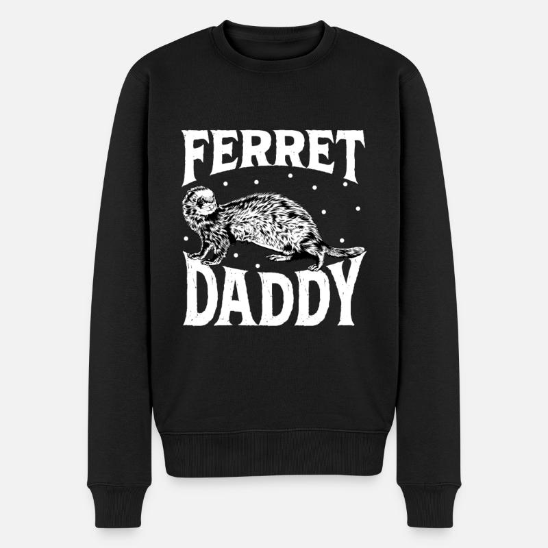 Frettchenbesitzer - Frettchen Papa - Männer Premium Bio Pullover - Schwarz