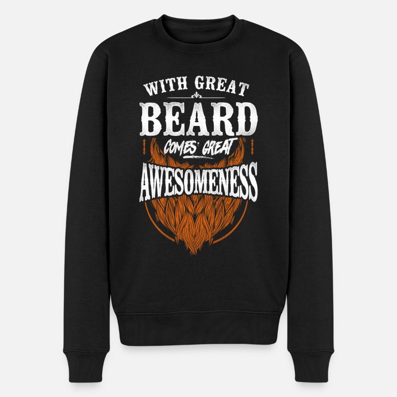 Beard Lover Bearded Man Ginger - Männer Premium Bio Pullover - Schwarz