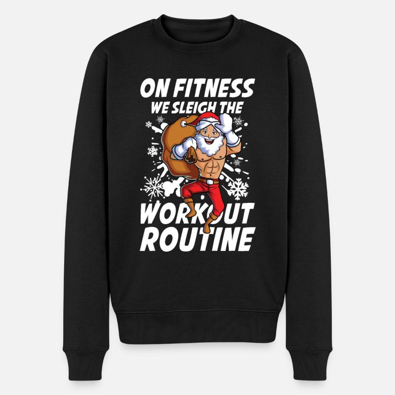 Fitness Workout Routine Weihnachten Calisthenics - Männer Premium Bio Pullover - Schwarz